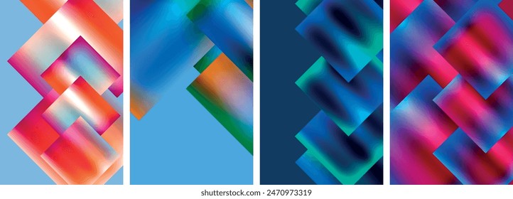 Metallic glossy square concept posters. Vector illustration For Wallpaper, Banner, Background, Card, Book Illustration, landing page