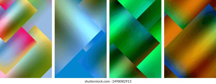Metallic glossy square concept posters. Vector illustration For Wallpaper, Banner, Background, Card, Book Illustration, landing page
