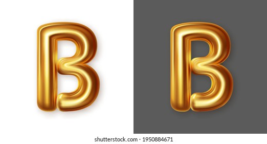 Metallic Gold Alphabet Letter Symbol B Stock Vector (Royalty Free ...