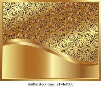 Metallic gold background with decorative elements
