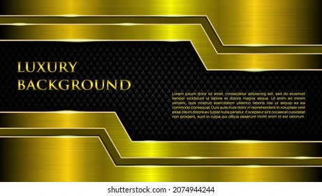 Metallic gold banner with text space on textured vector illustration.