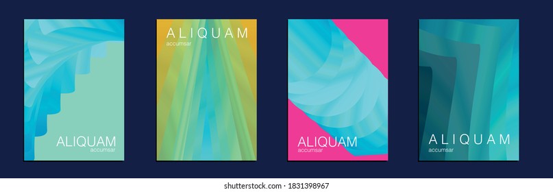 Metallic Gold Blue Fluid Minimal Cover. Liquid Texture for Foil Label. Vintage Cosmic Design. 1990 Paper Gradient Backdrop. Luxury Abstract Brochure. Set of Vector Backgrounds for Business Flyers.