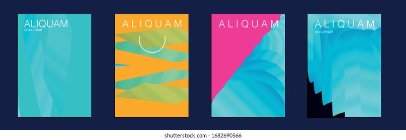 Metallic Gold Blue Liquid Texture for Foil Label. Vintage Cosmic Design. Set of Vector Backgrounds for Business Flyers. Fluid Minimal Cover. 1990 Paper Gradient Backdrop. Luxury Abstract Brochure.