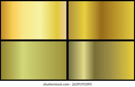 metallic gold color gradient set	