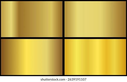 metallic gold color gradient set	