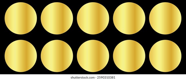 Metallic gold gradient palette vector background. Gold gradient set, 