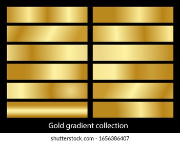 Metallic gold gradients set collection