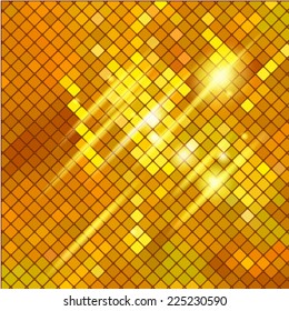 Metallic gold mosaics. Abstract vector background.
