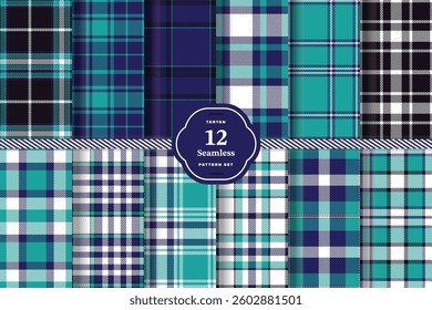 Metallic Gold Seamless Tartan with Vibrant Red accents Fabric Design Set of 12