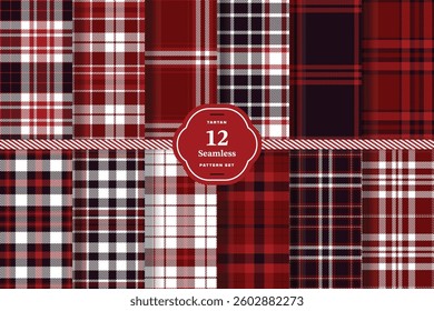 Metallic Gold Tartan patterns fabric texture. Modern Bright Canary Seamless Tartan Set of 12