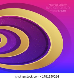 Metallic golden purple violet wavy motion 3d art deco elegant realistic geometric abstract modern vector background, luxury strong design cover, banner decoration, shiny sparkles creative pattern