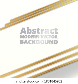Metallic golden white 3d art deco elegant realistic geometric abstract modern vector background techno rippled decoration, luxury strong design for cover or banner decoration, shiny creative pattern