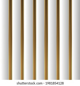 Metallic golden white 3d art deco elegant realistic geometric abstract modern vector background techno rippled decoration, luxury strong design for cover or banner decoration, shiny creative pattern