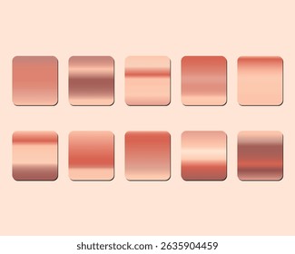 Metallic gradient collection with shiny rainbow hologram. Holographic foil texture, golden, yellow gradation. Vector set for frame, ribbon, border, other design.