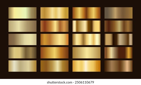 Metallic gradient foil background. Gold, Bronze, Brass vector template