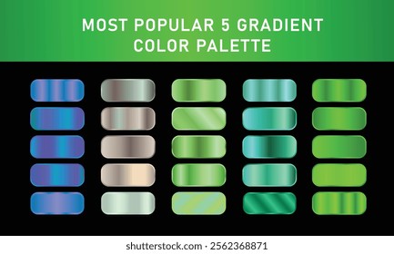 Metallic gradient foil background. most popular gradient. Gold, Pink gold, Silver and Holographic metal vector template