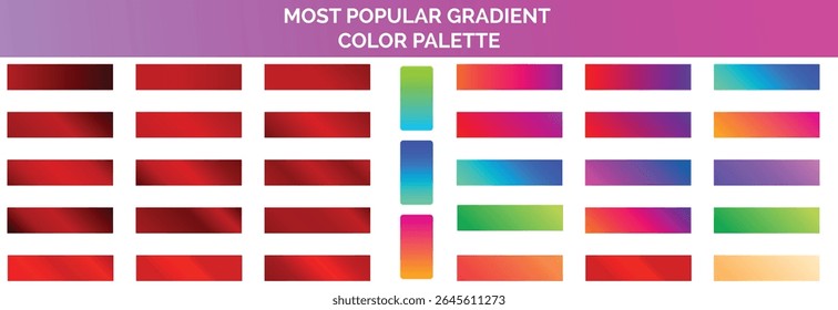 Metallic gradient foil background. most popular gradient. Gold, Pink gold, Silver and Holographic metal vector template