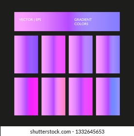 Gradiente metálico. Conjunto de paleta holográfica. Degradado de color púrpura. Pantalla, móvil, Anuncio, etiqueta, Plantilla de etiqueta. Fondo colorido Abstractas metálico.