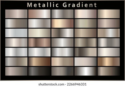 Metallic gradient illustration gradation for backgrounds, banner interface Vector template design