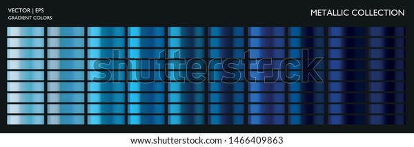 Metallic Gradient Metal Effect Blue Color Stock Vector Royalty Free