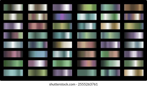 Metallic gradient set on black background