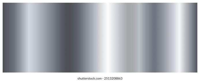 Metallic gradient of silver color on a white background. A pattern with a shiny metallic gradient. The texture of the foil. Vector EPS 10.