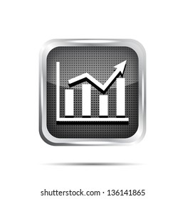 metallic graph icon on a white background