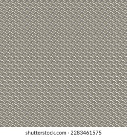 Metallic gray pattern with waves and white sparkles. Crochet fabric in an abstract version. Patterned grey background.