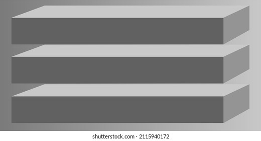 Metallic, gray plates on top of each other. Vector