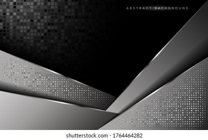 Metallic grey and black abstract modern tech background.