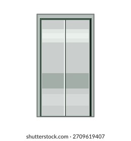 Portas de elevador cinzentas metálicas que permanecem fechadas, simbolizando oportunidades, progresso e espera por novas viagens ou avanços nos negócios e viagens
