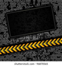 Metallic grunge background template, perforated iron sheet. Vector 10 eps