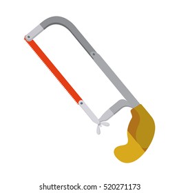 metallic hacksaw icon tool with handle