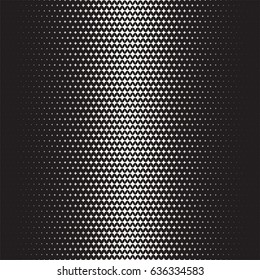 Metallic halftone patterns - silver paint on black background, seamless vector pattern with fading retro comics and manga texture style