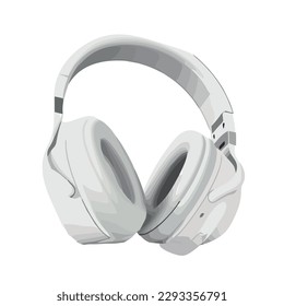 Metallic headphones on modern studio isolated