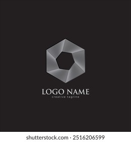 Metallic Hexi pattern logo fully editable vector template
