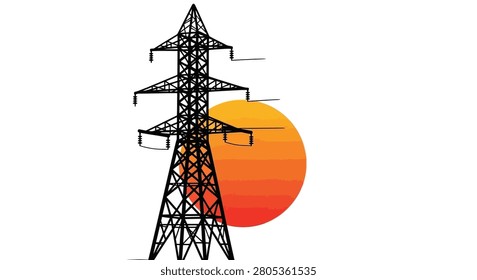 Metallic high voltage electricity transmission tower