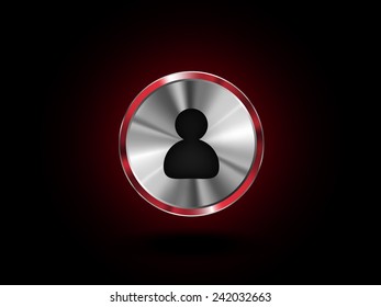 Metallic icon. Red. User.