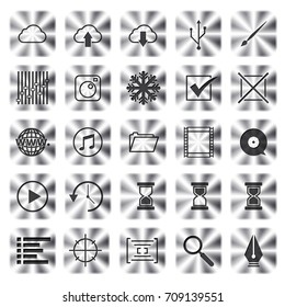 metallic Icons Set of communication for web and application. vector illustration
