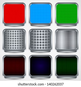 Metallic icons vector set