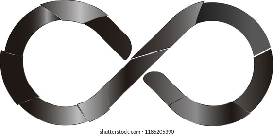 Metallic infinity loop sign 