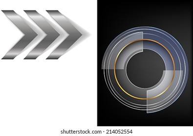 The metallic infographic element