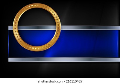 The metallic infographic element on abstract background