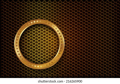 The metallic infographic element on abstract background