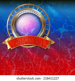 The metallic infographic element on abstract background