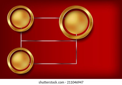 The metallic infographic elements