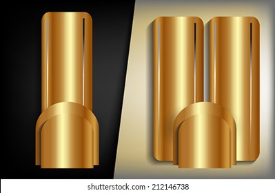 The metallic infographic elements