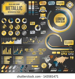 Metallic infographic elements, vector EPS-10 file