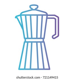 metallic jar of coffee with handle gradient color silhouette from blue to purple vector illustration