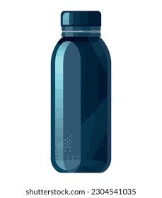 metallic jar symbol with blue label icon isolated
